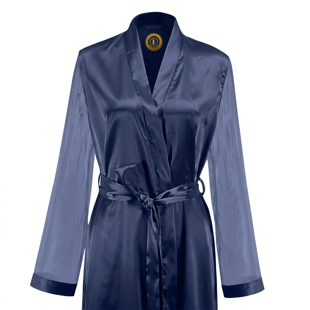 Yacht Club Satin Robe - Navy Blue