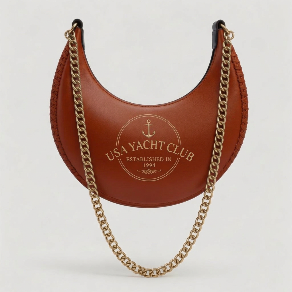 USA Yacht Club Navy Crescent Hobo Bag – Burnt Orange