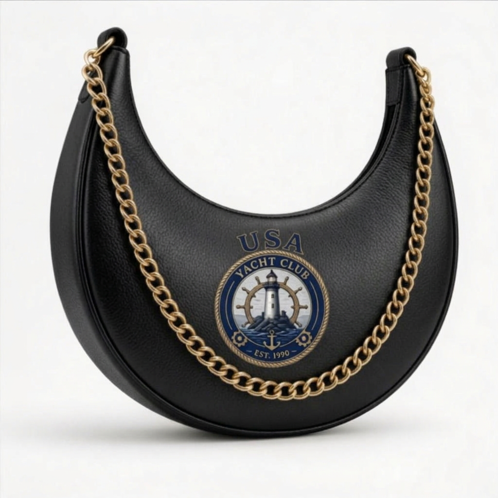 USA Yacht Club Silver Crescent Bag — Black
