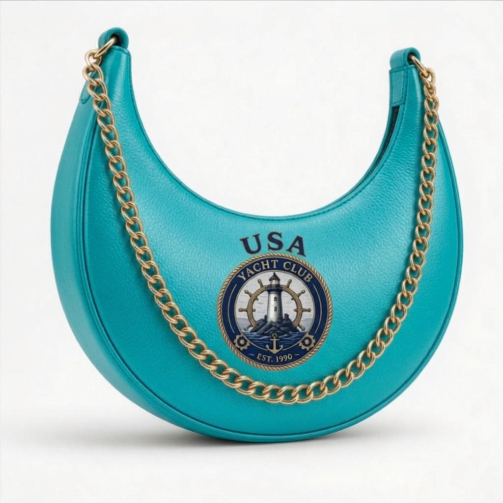 USA Yacht Club Silver Crescent Bag — Turquoise