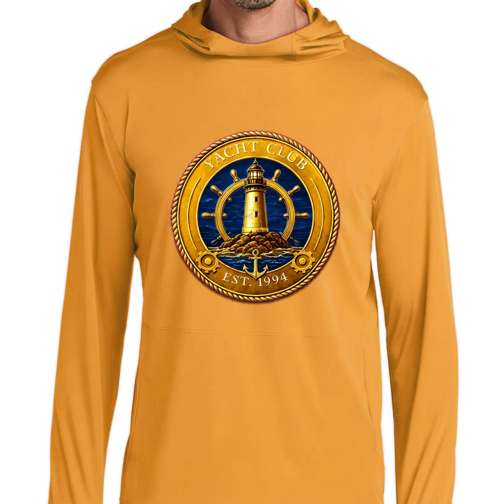 Yacht Club Men's Performance Sun Hoodie - Gold
