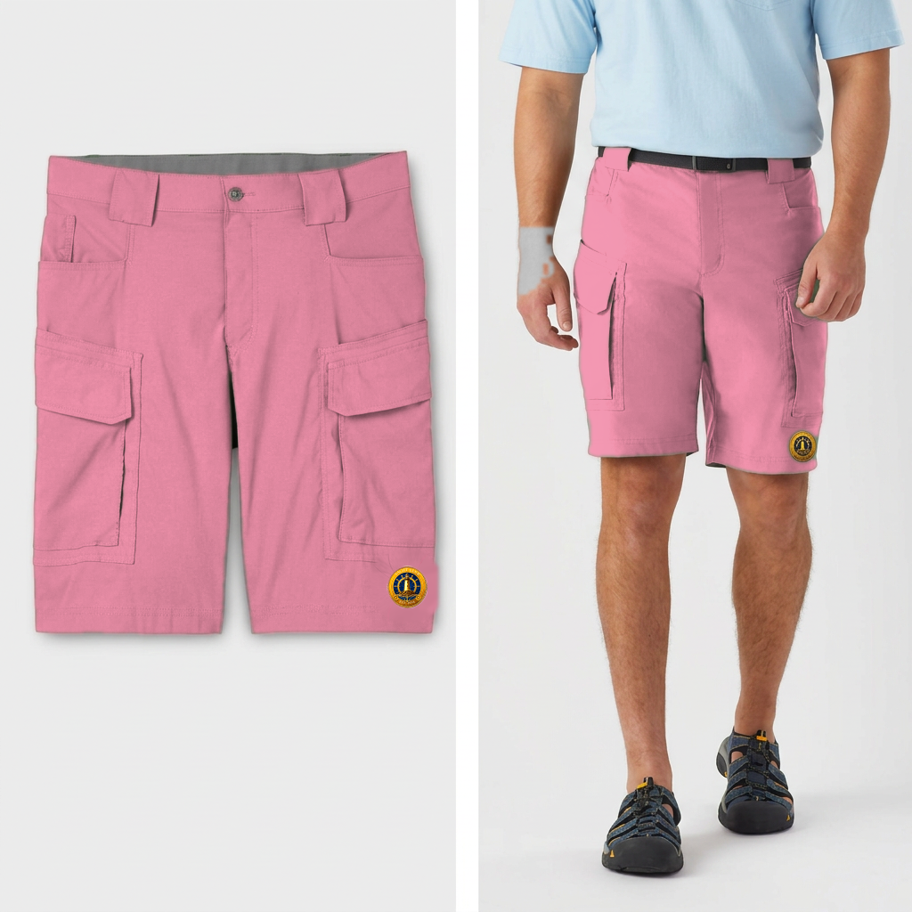 Yacht Club Men's Cargo Shorts – Pink