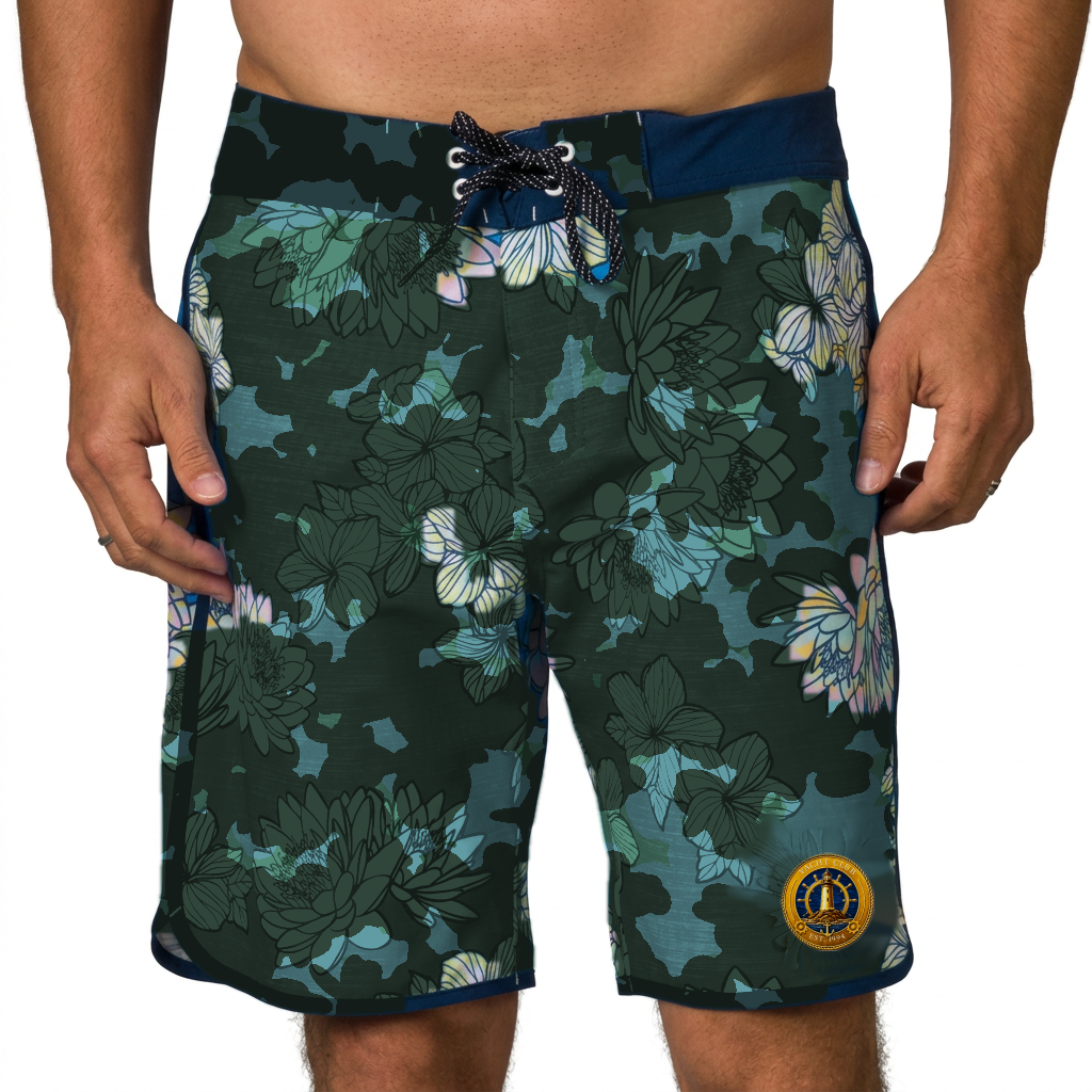 Yacht Club Men's Floral Board Shorts – Camouflage