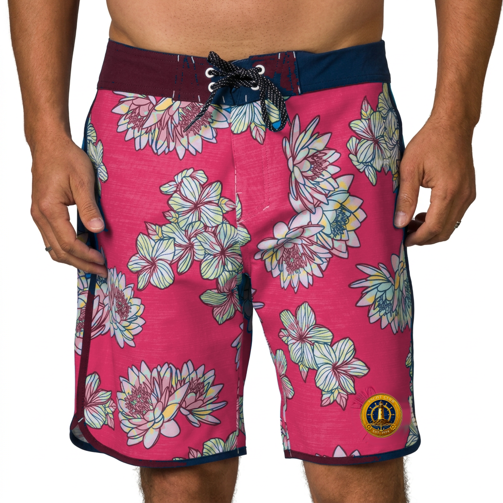 Yacht Club Men's Floral Board Shorts – Pink