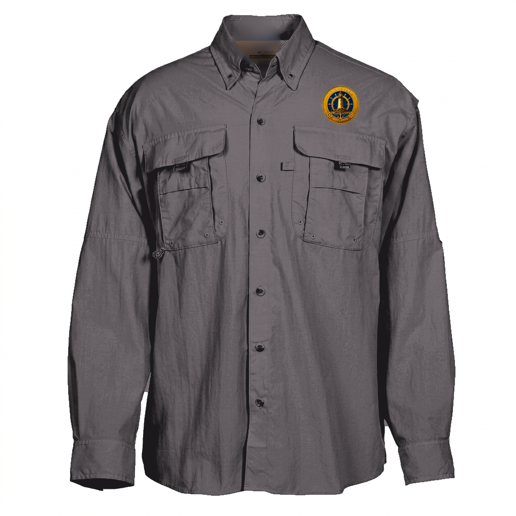 Yacht Club Men's Long Sleeve Fishing Shirt – Black