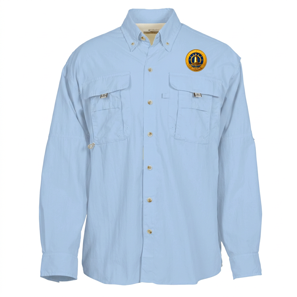 Yacht Club Men's Long Sleeve Fishing Shirt – Light Blue