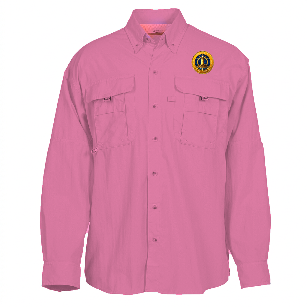 Yacht Club Men's Long Sleeve Fishing Shirt – Pink