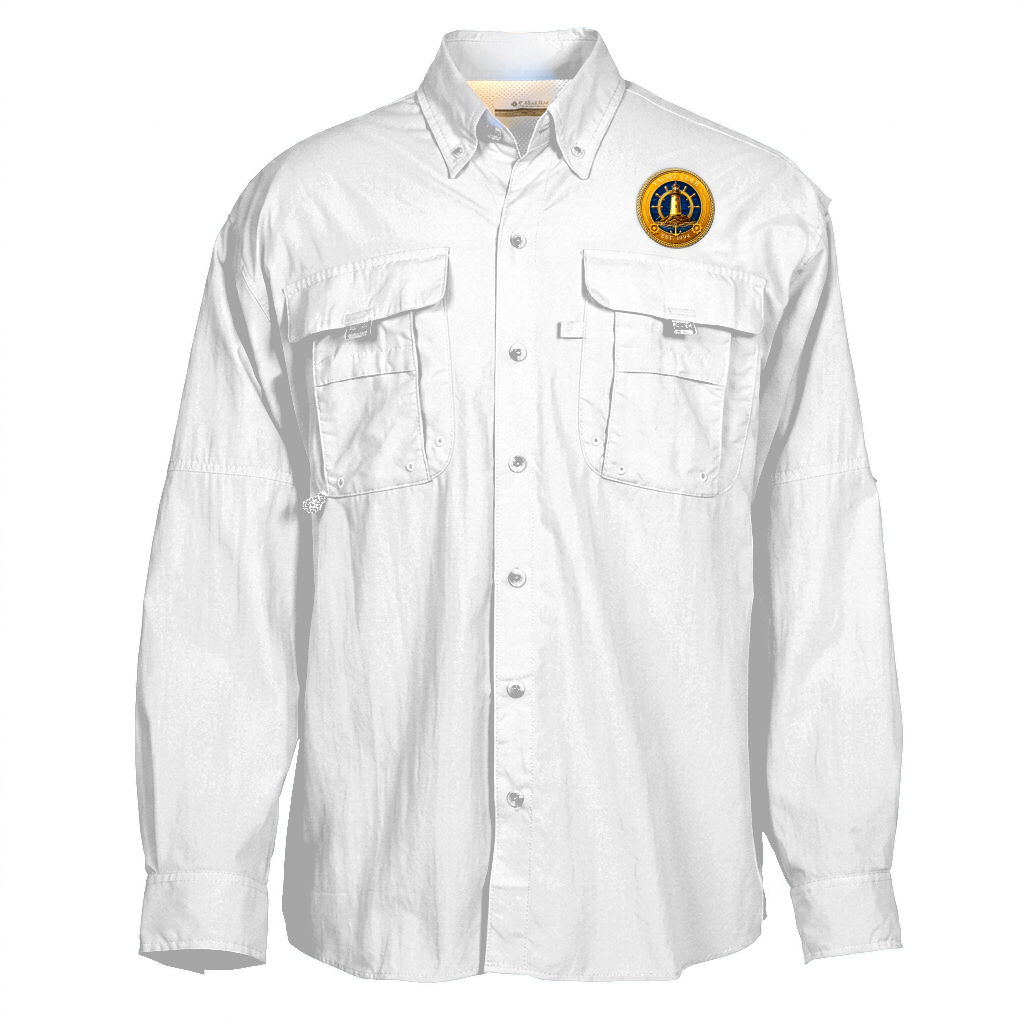 Yacht Club Men's Long Sleeve Fishing Shirt – White