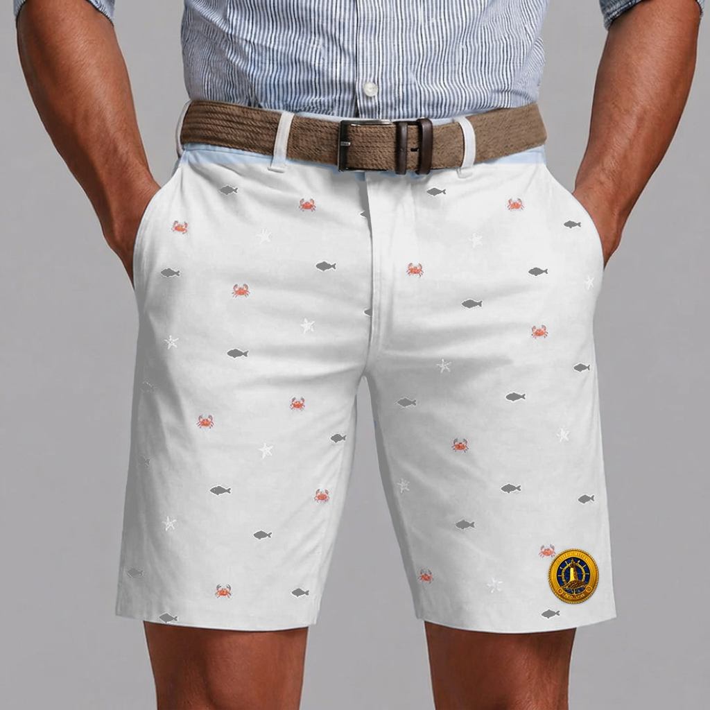Yacht Club Men's Printed Club Shorts – White