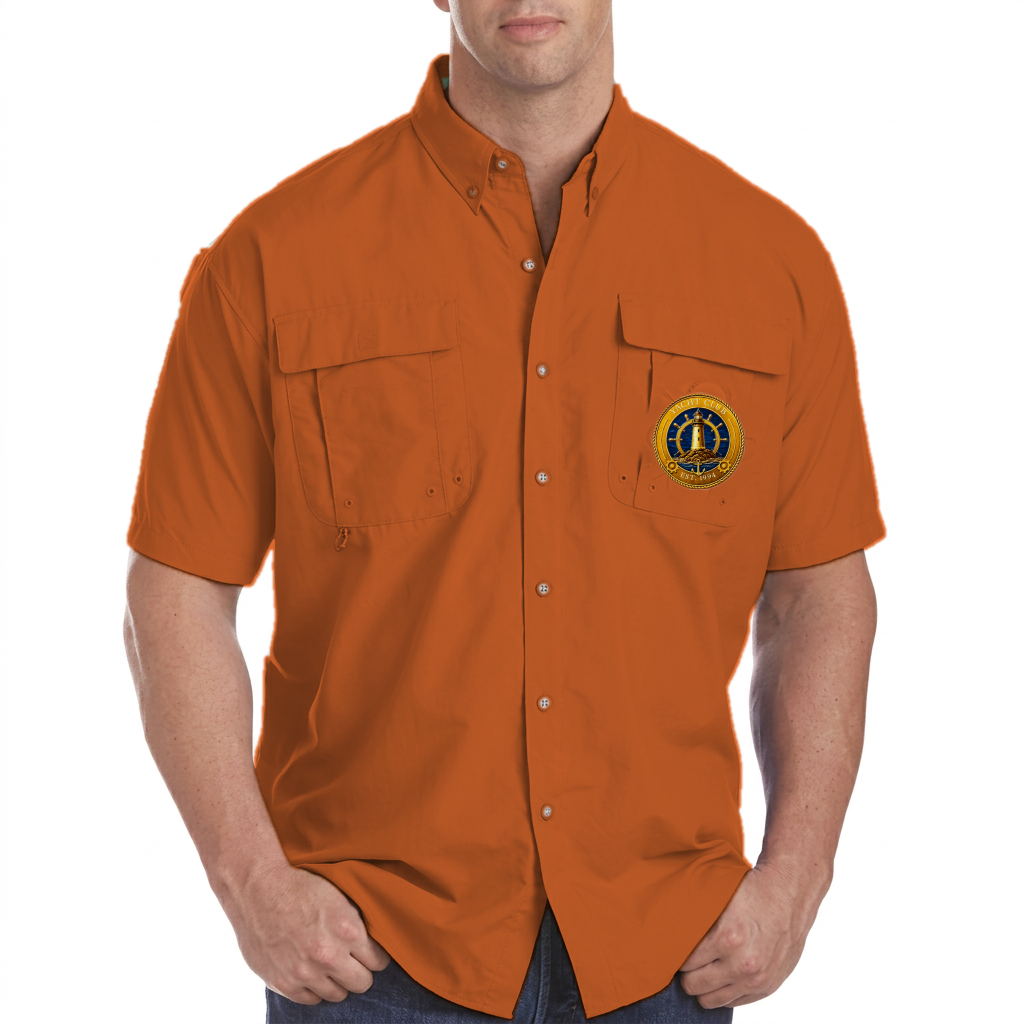 Yacht Club Men's Short Sleeve Fishing Shirt – Burnt Orange