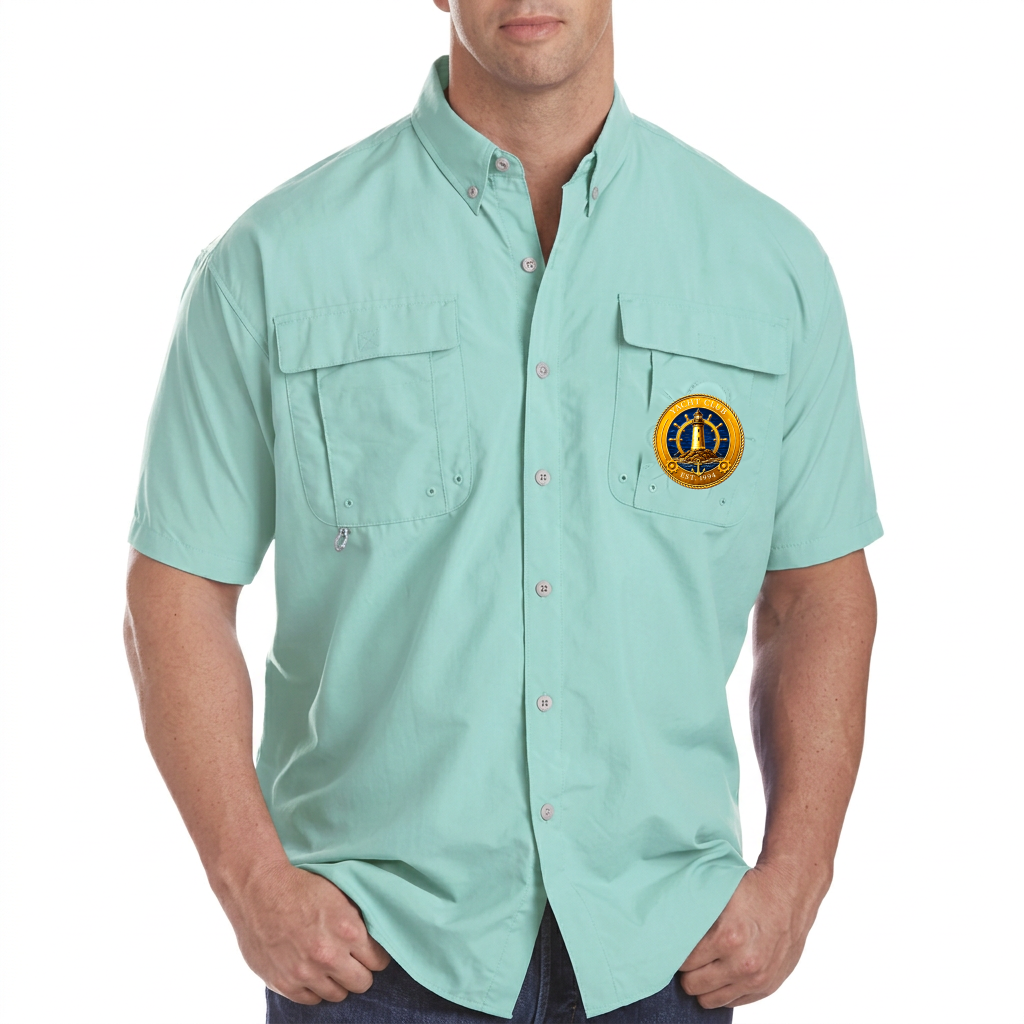 Yacht Club Men's Short Sleeve Fishing Shirt – Seafoam