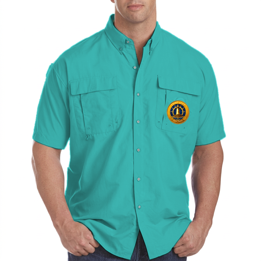 Yacht Club Men's Short Sleeve Fishing Shirt – Turquoise