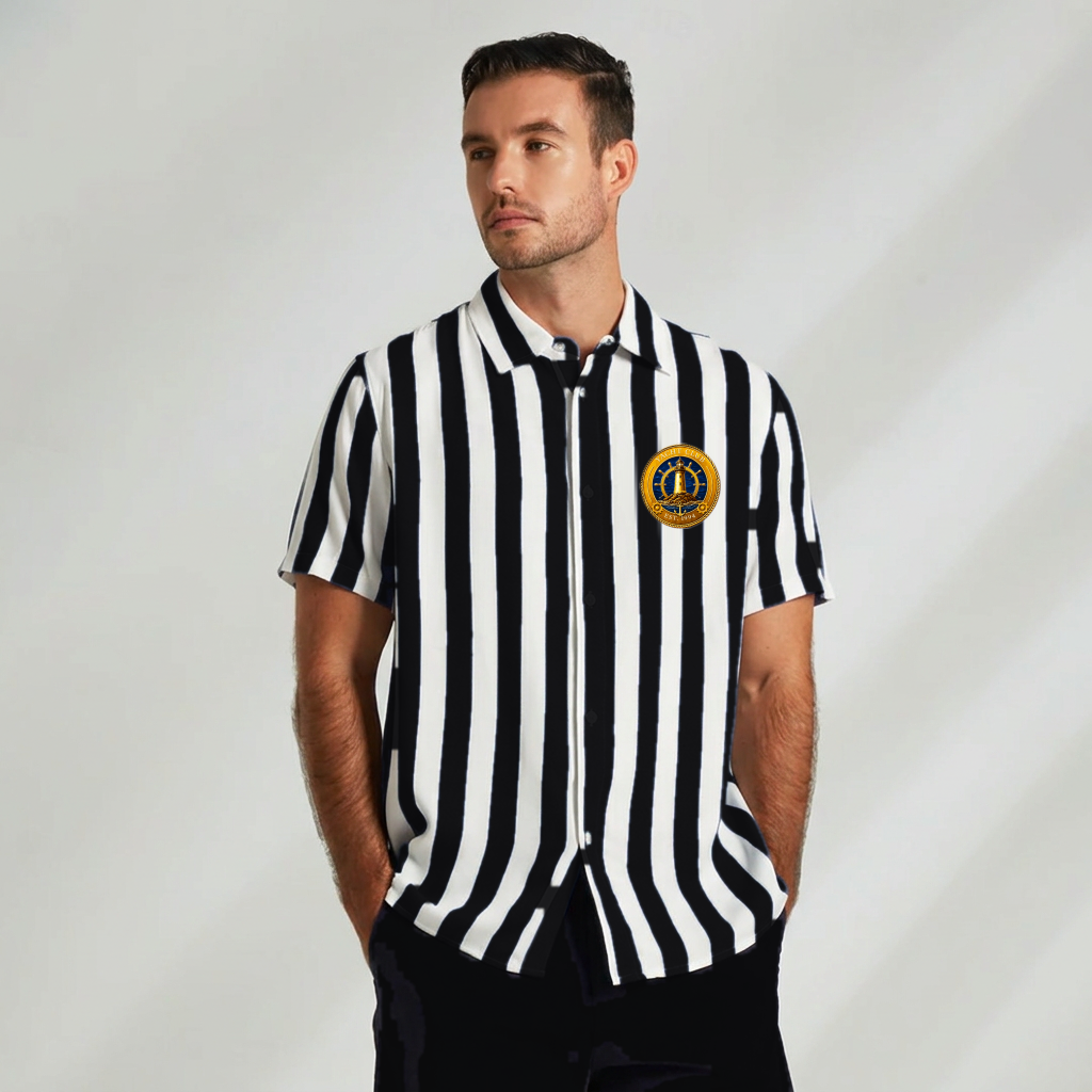 Yacht Club Men's Striped Short Sleeve Shirt – Black