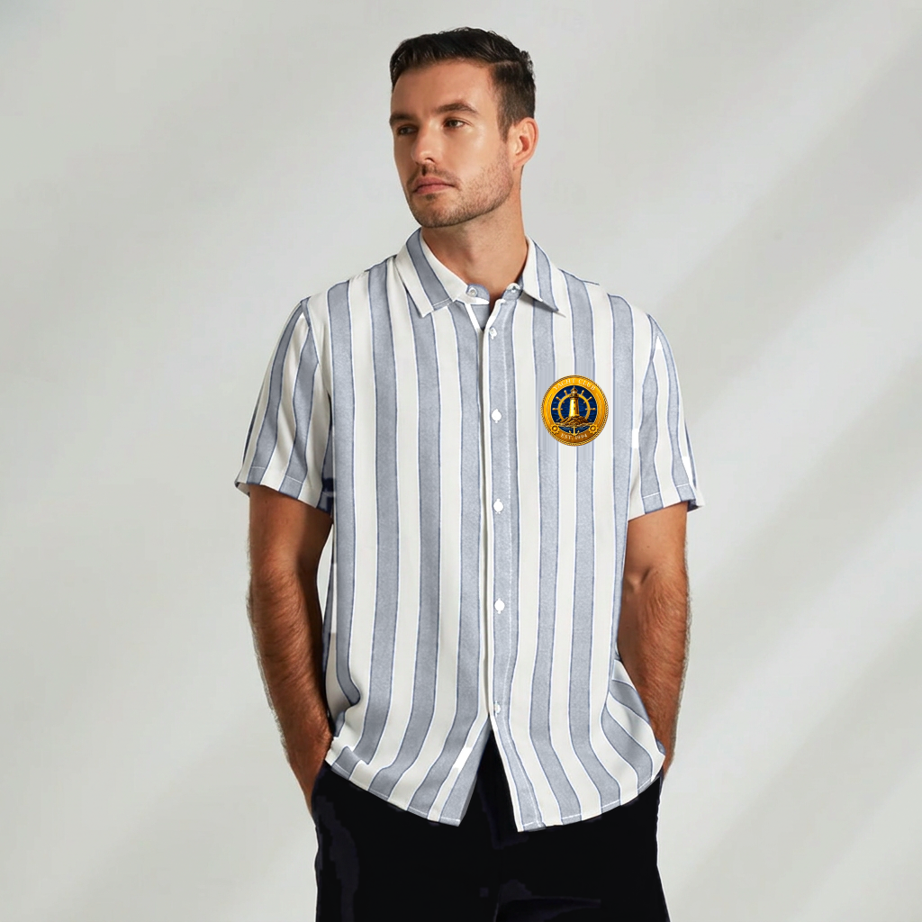 Yacht Club Men's Striped Short Sleeve Shirt – White