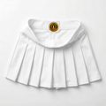 Yacht Club Pleated Tennis Skirt – White – gold medallion logo
