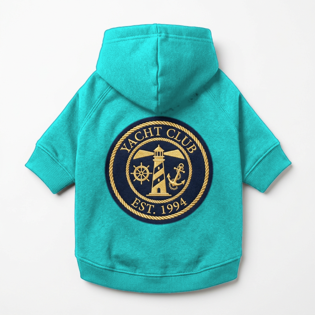 Yacht Club Pet Hoodie - Turquoise