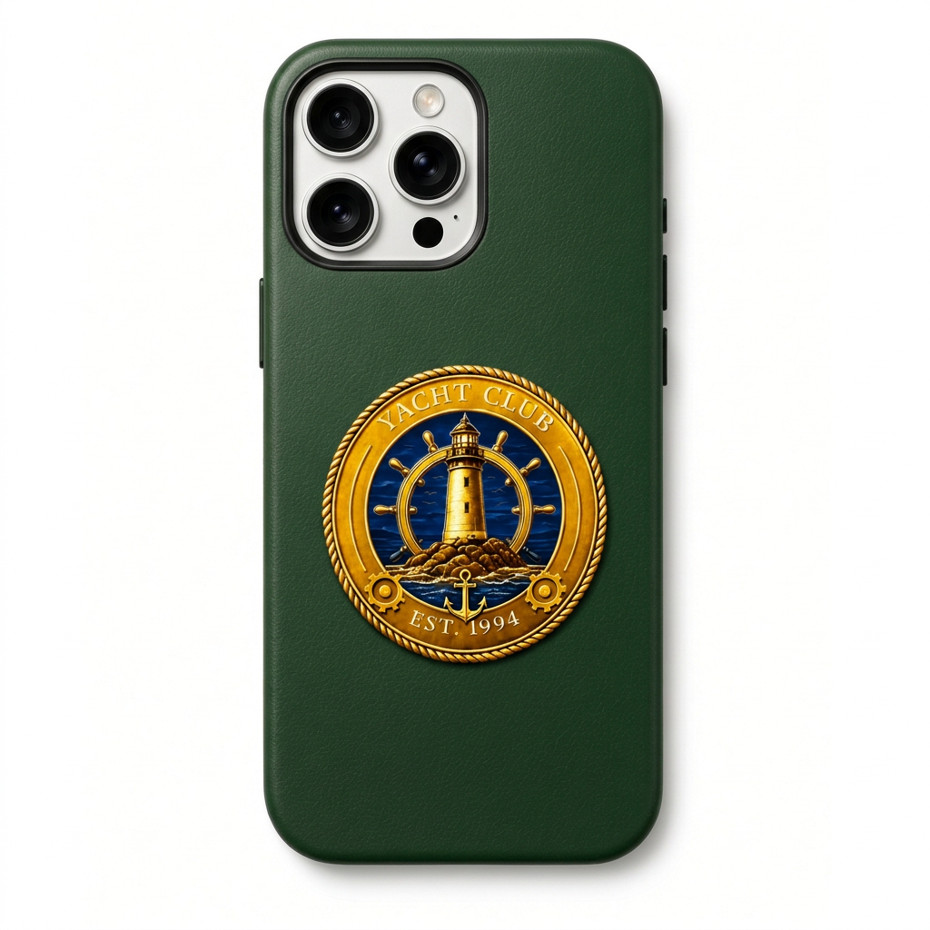 Yacht Club Phone Case Round Emblem – Green