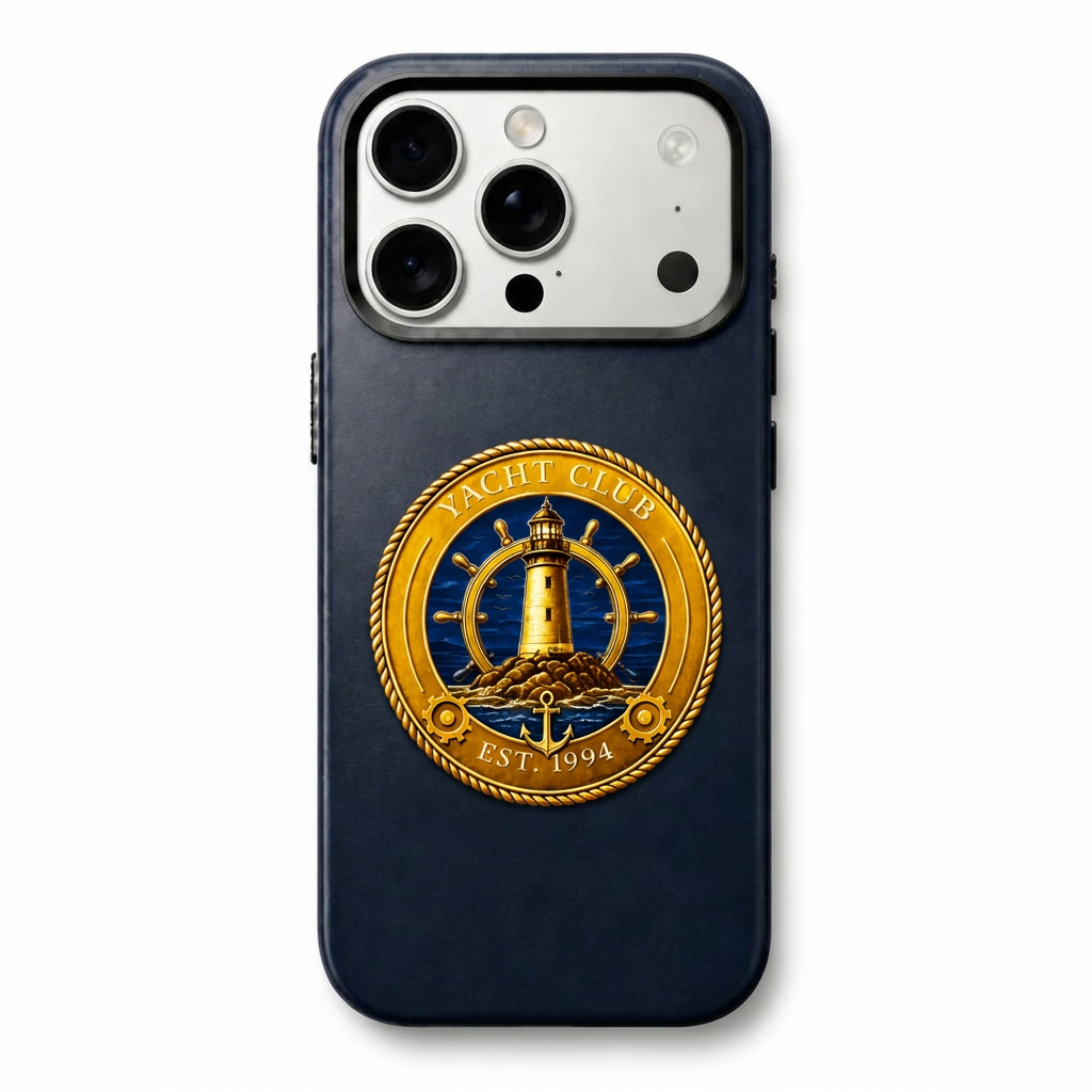 Yacht Club Phone Case Round Emblem – Navy