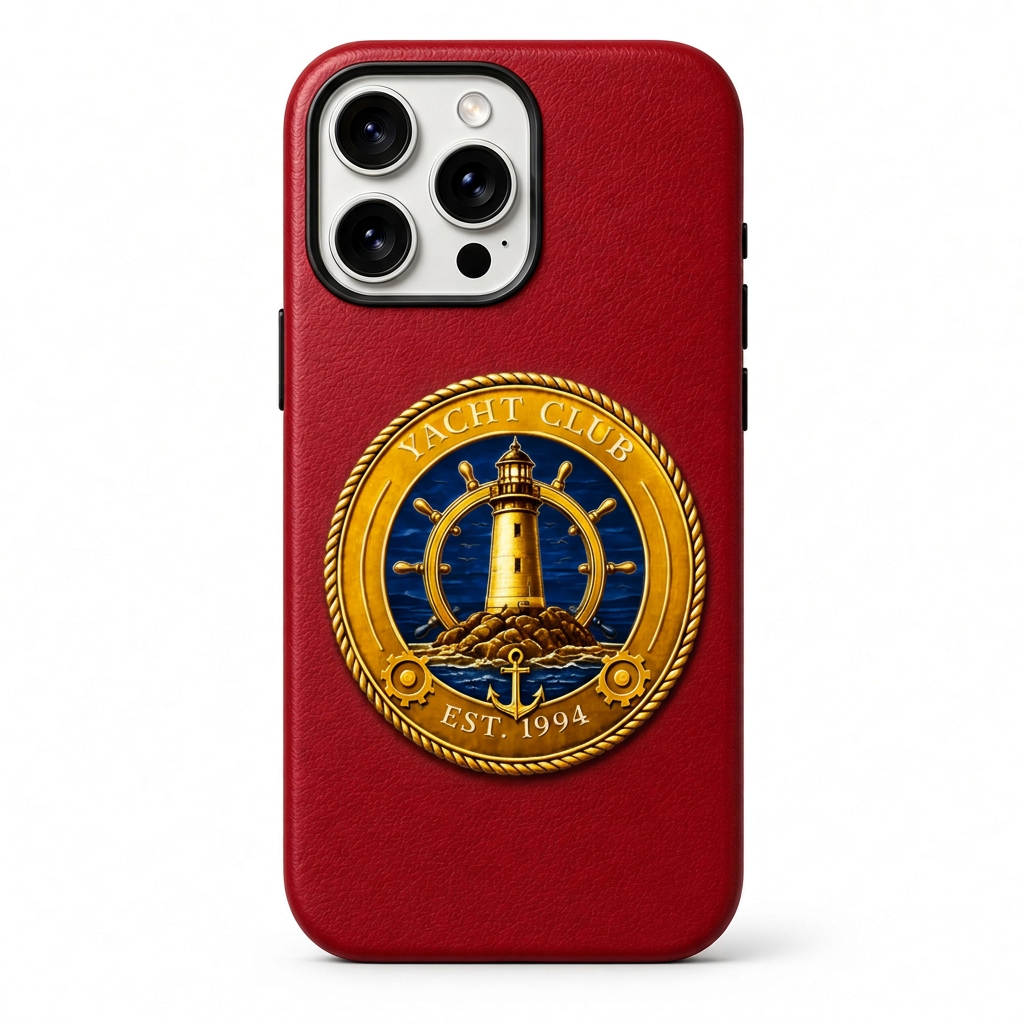 Yacht Club Phone Case Round Emblem – Red